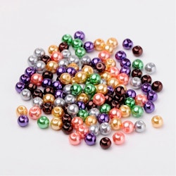 Glaspärlor, 6mm, 200st, Halloween Mix