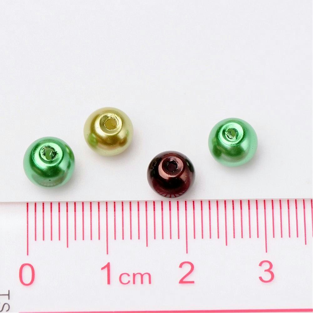 Glaspärlor, 6mm, 200st, Choc-Mint Mix