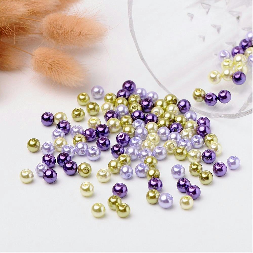Glaspärlor, 6mm, 200st, Lavender Garden Mix