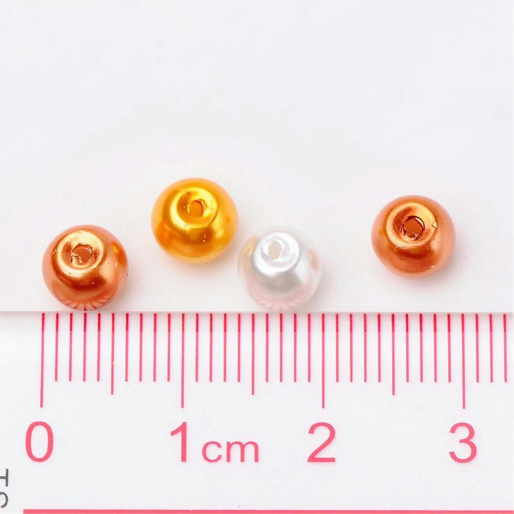 Glaspärlor, 6mm, 200st, Caramel Mix