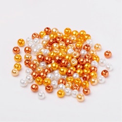 Glaspärlor, 6mm, 200st, Caramel Mix