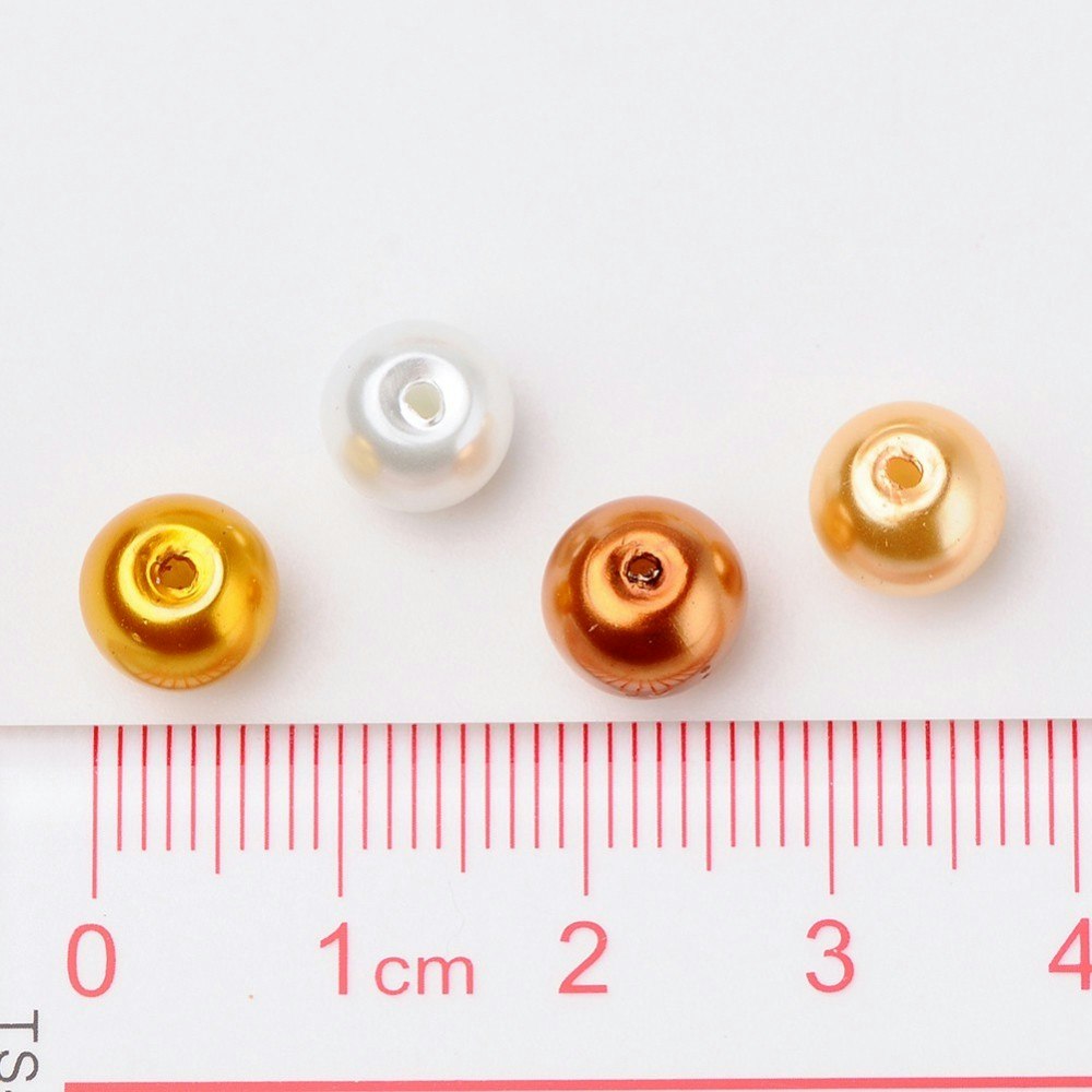 Glaspärlor, 8mm, 100st, Caramel Mix