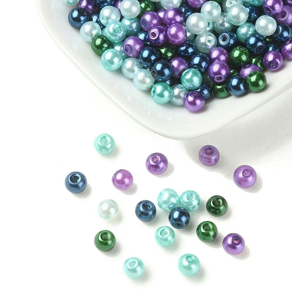 Glaspärlor, 6mm, 500st, Mixed Color