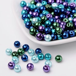 Glaspärlor, 6mm, 500st, Mixed Color