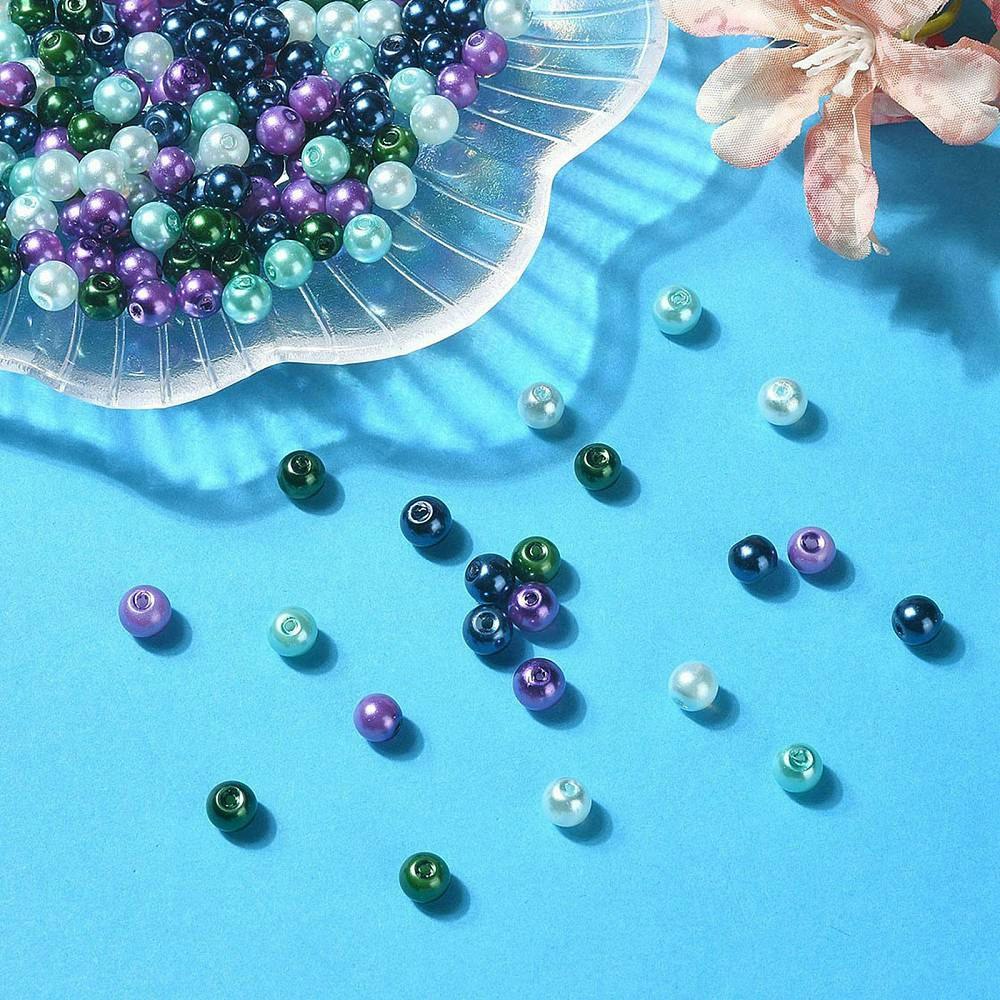 Glaspärlor, 6mm, 500st, Mixed Color