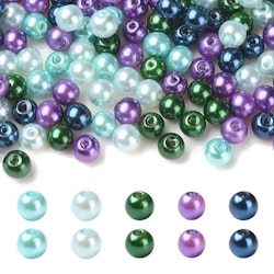 Glaspärlor, 6mm, 500st, Mixed Color