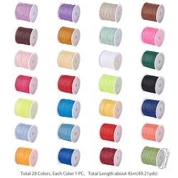 Nylontråd, Mixade Färger, 28 rullar, 0,8mm, 45m