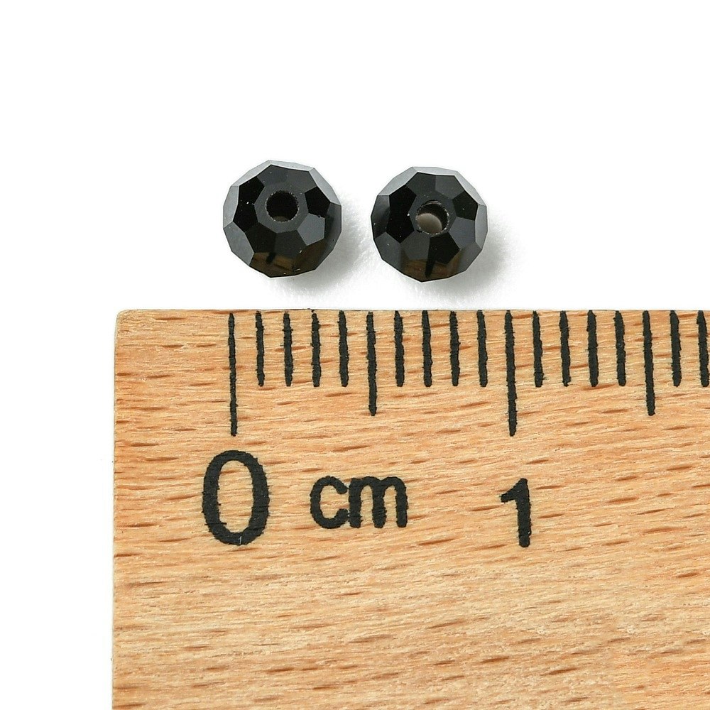 Preciosa® Runda facetterade 4mm, 24 st, Jet