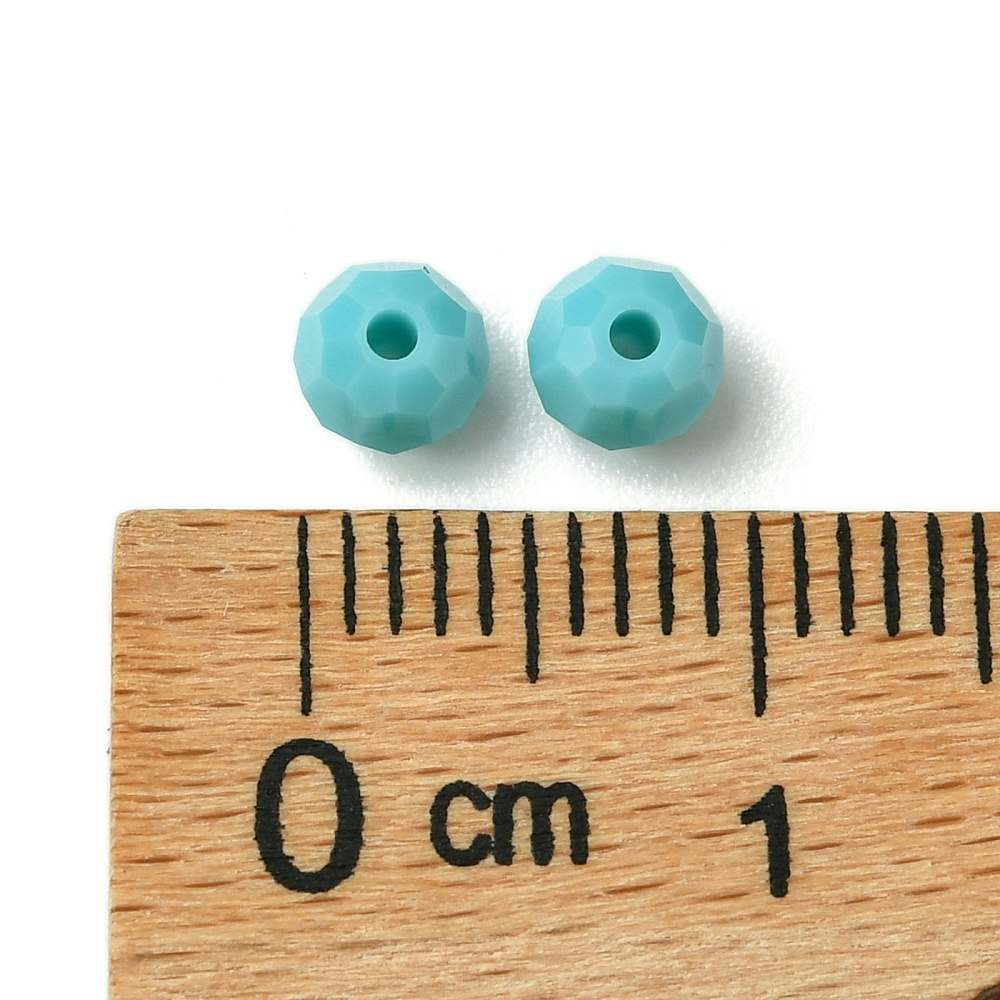 Preciosa® Runda facetterade 4mm, 24 st, Turquoise