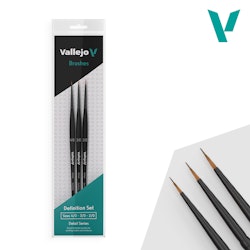 Vallejo, Detail, Definition Set synthetic Hair, 4/0, 3/0, 2/0
