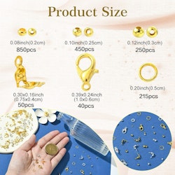 Smyckesdels-kit, 6 olika delar, Silver