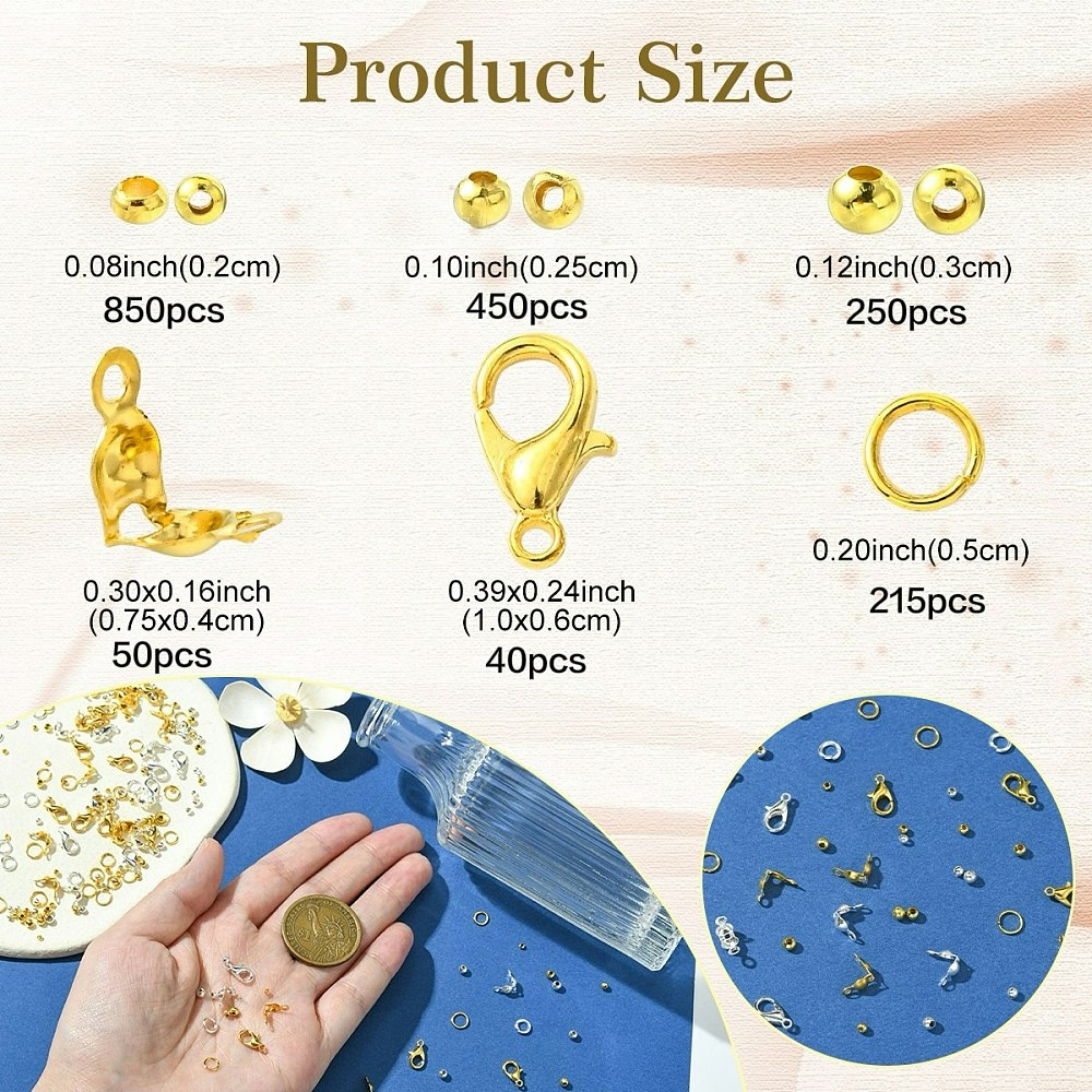 Smyckesdels-kit, 6 olika delar, Guld