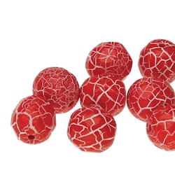 Tjeckiska Firepolish, 4mm, Red/White