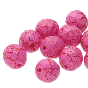 Tjeckiska Firepolish, 4mm, Pink/Red
