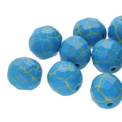 Tjeckiska Firepolish, 4mm, Blue/Yellow