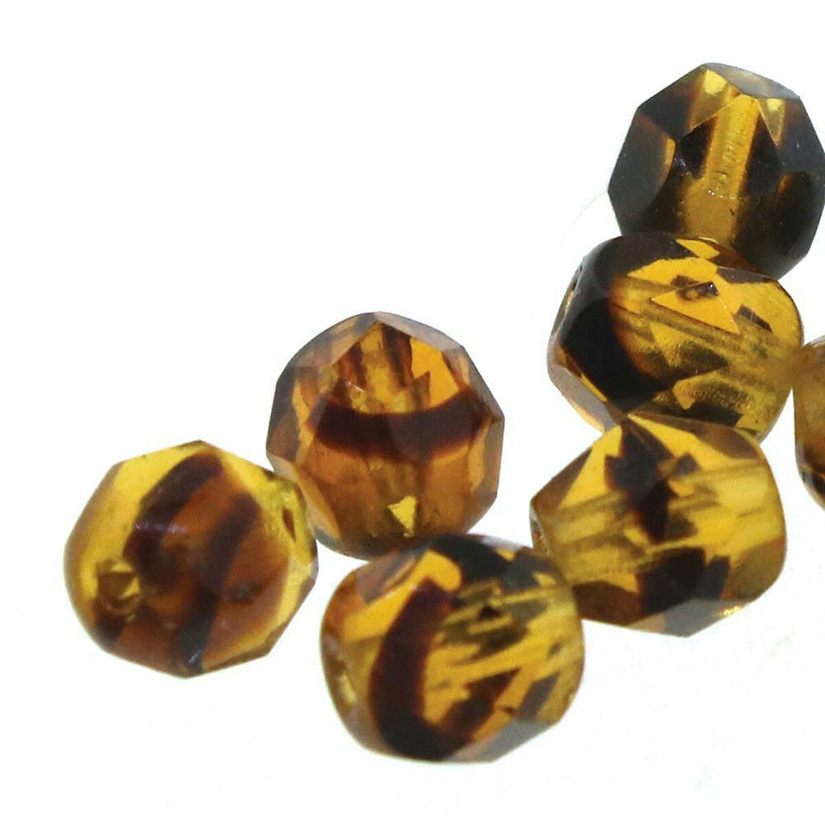 Tjeckiska Firepolish, 4mm, Tortoise Shell