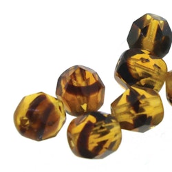 Tjeckiska Firepolish, 4mm, Tortoise Shell