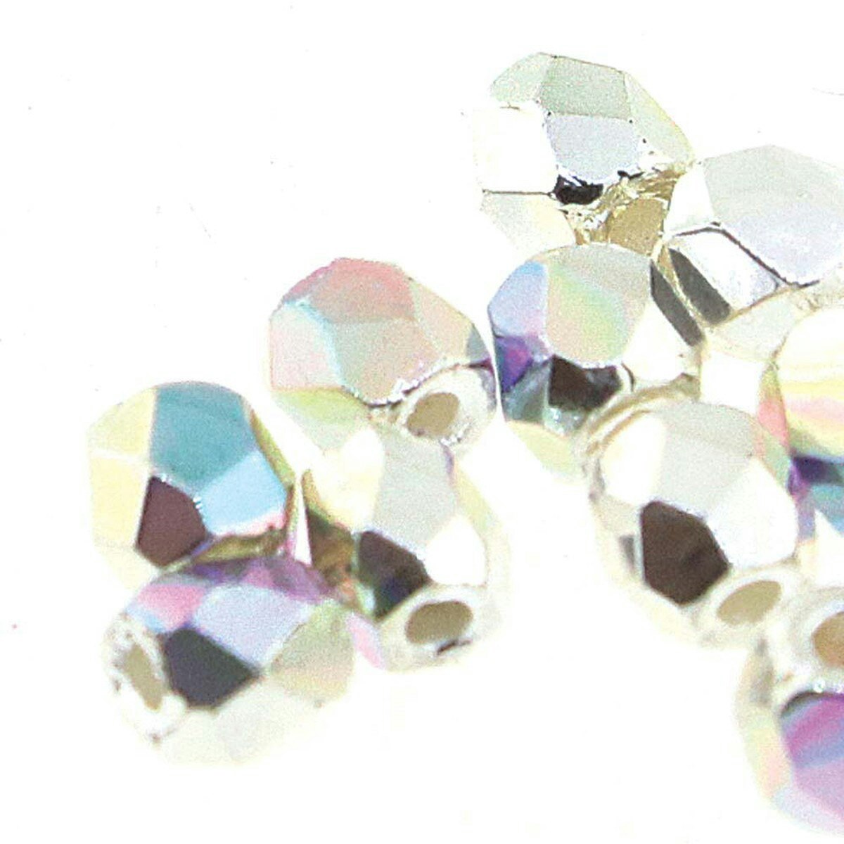 Tjeckiska Firepolish, 3mm, Silver Plate AB