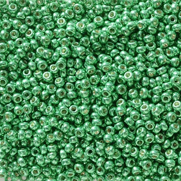 MIYUKI, Japanese Seed Beads, Round, 11/0, Duracoat Galv Dark Mint Green