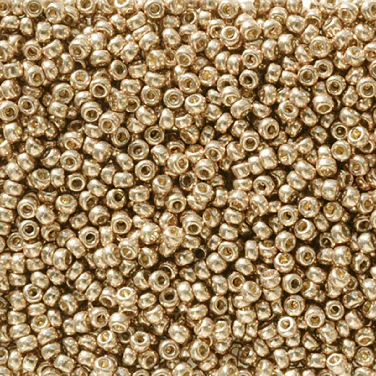 MIYUKI, Japanese Seed Beads, Round, 11/0, Duracoat Galv Light Champagne