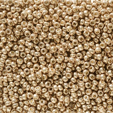 MIYUKI, Japanese Seed Beads, Round, 11/0, Duracoat Galv Light Champagne