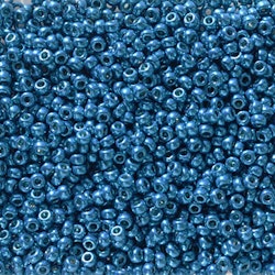 MIYUKI, Japanese Seed Beads, Round, 11/0, Duracoat Galv Dark Capri Blue