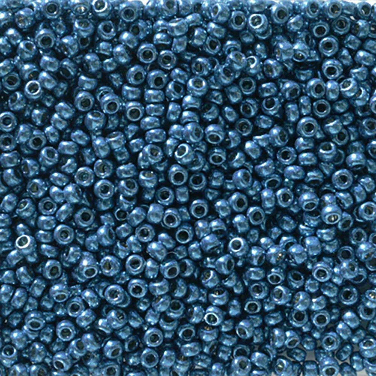 MIYUKI, Japanese Seed Beads, Round, 11/0, Duracoat Galv Deep Aqua Blue