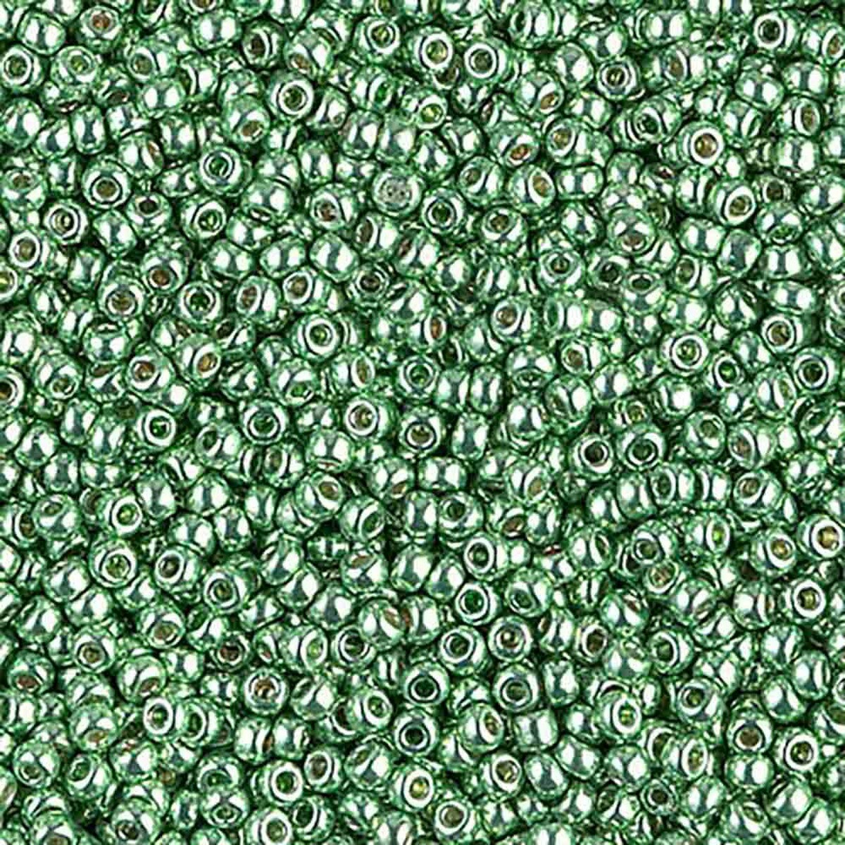 MIYUKI, Japanese Seed Beads, Round, 11/0, Duracoat Galv Dark Mint Green