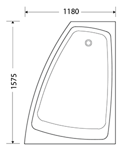 NORDHEM KUNGSHAMN 1575x1180x540 VIT STANDARD VÄNSTER ENKEL DUO