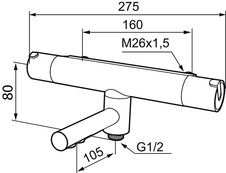 Badkarsblandare MORA REXX T5