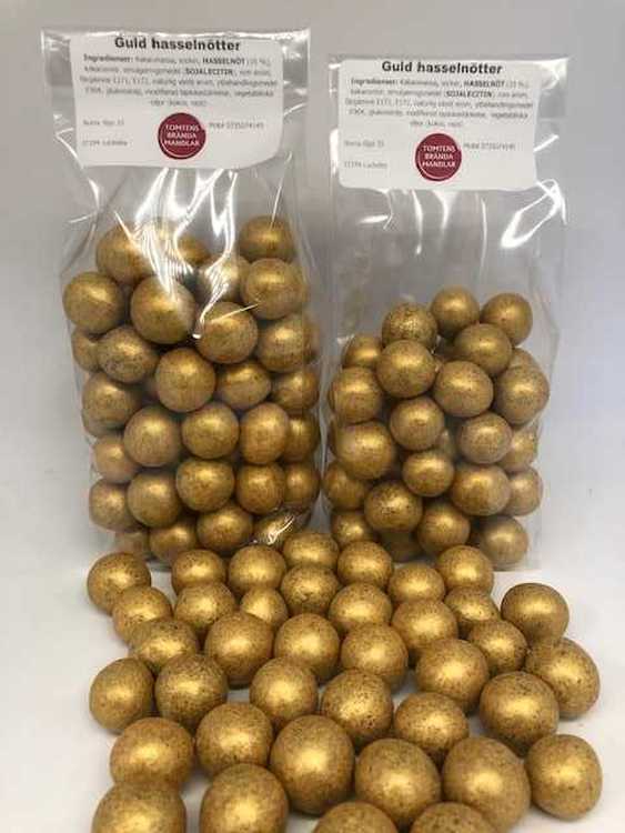 Guld choklad hasselnötter