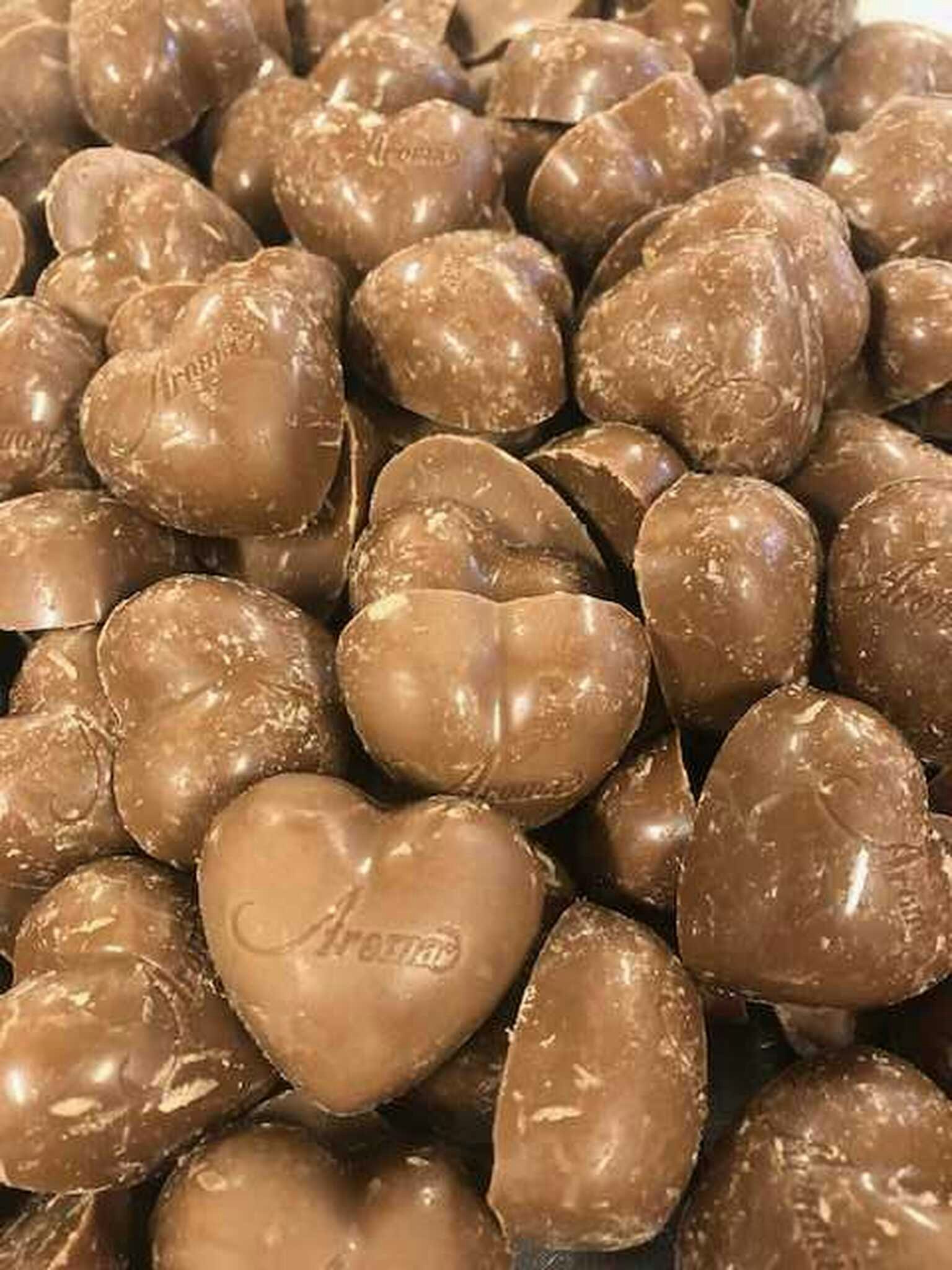 Choklad hjärta kola.