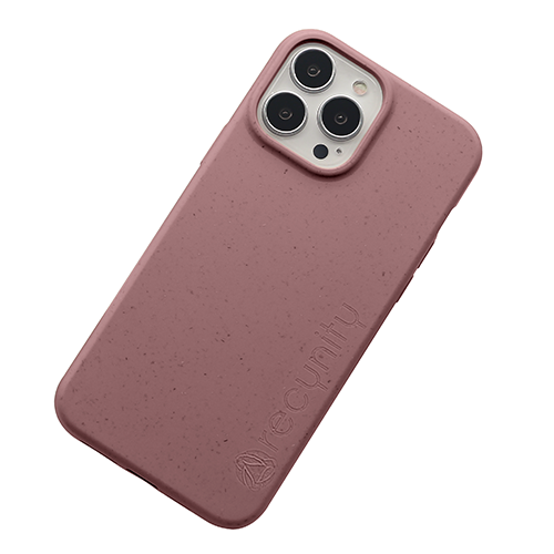 iPhone 13 Pro max miljövänligt mobilskal mörk rosa
