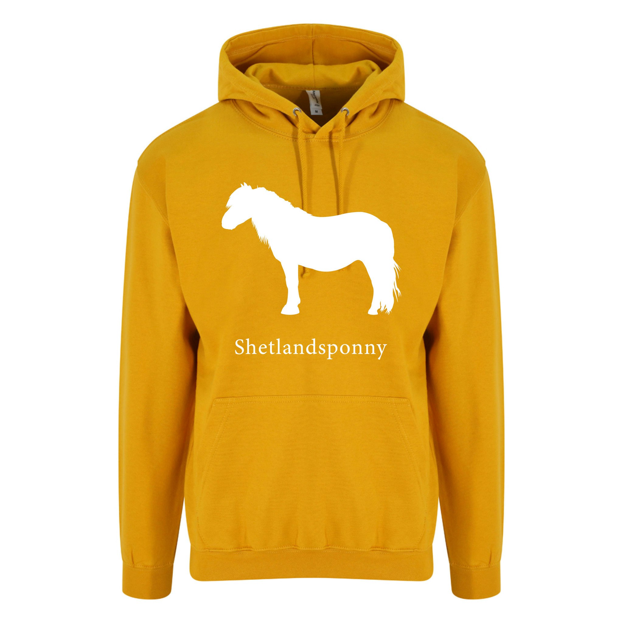 Hoodie Hästraser - Mustard