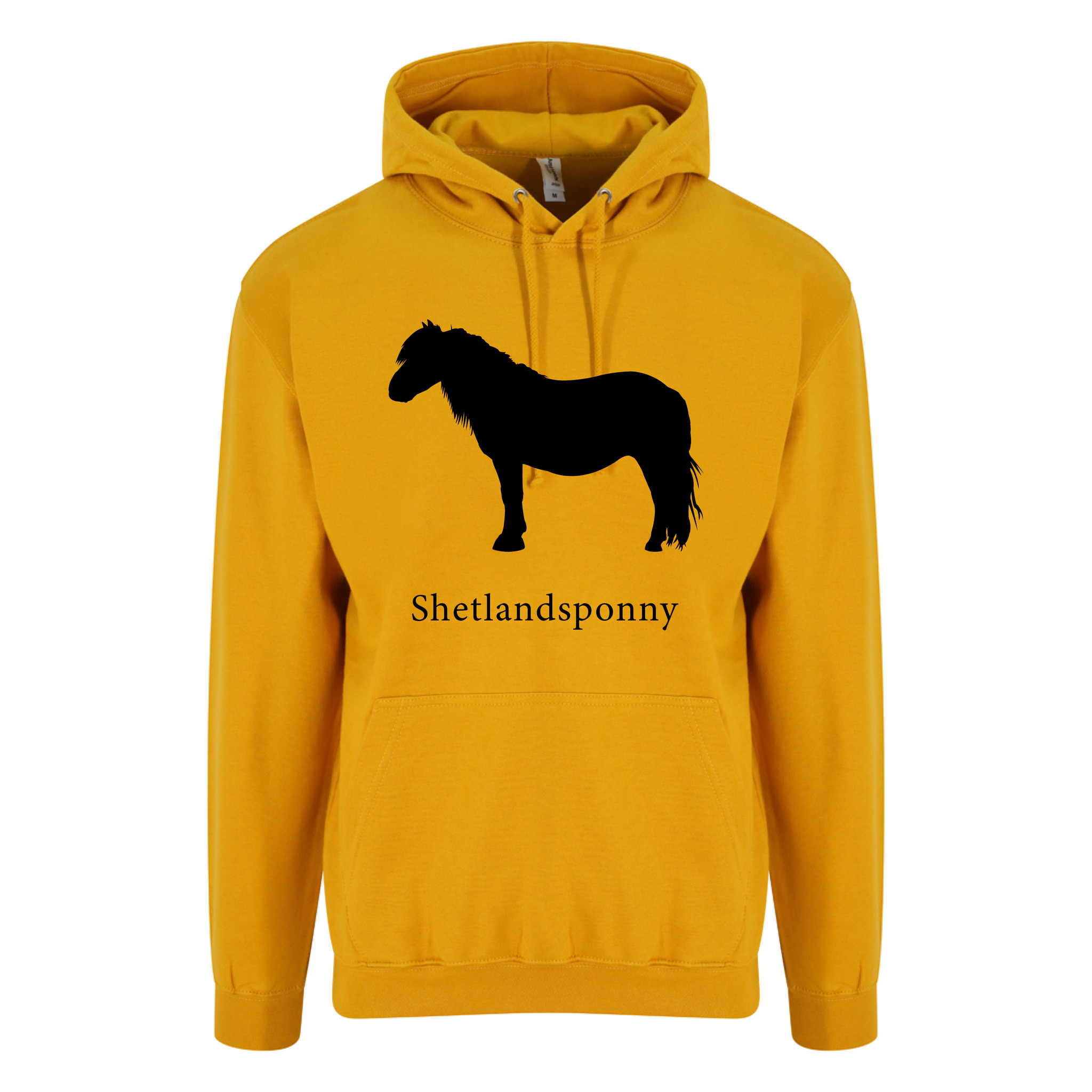 Hoodie Hästraser - Mustard