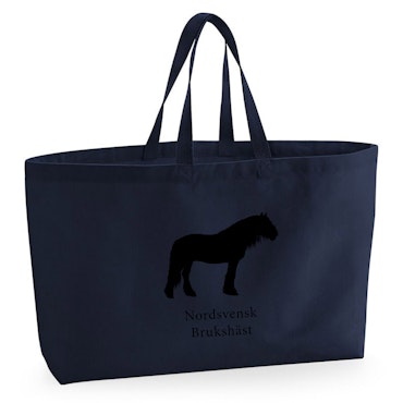 Tygkasse Hästraser Mörkblå - Oversized bag