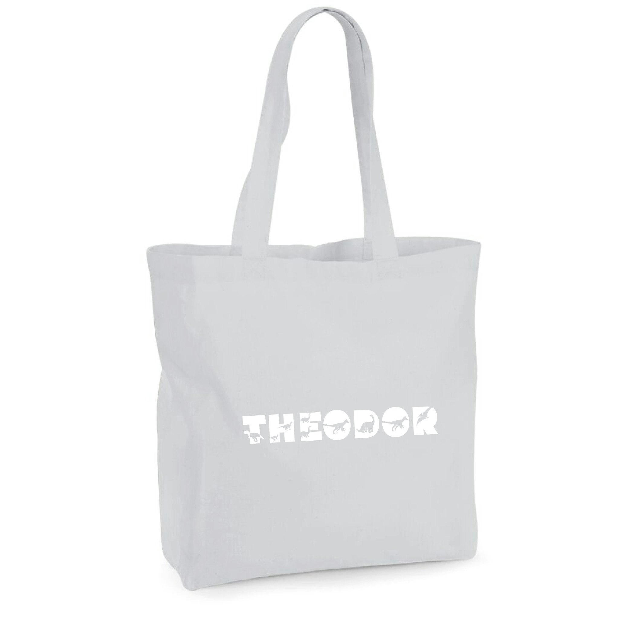 Tygkasse Dinosaurie text - Maxi bag