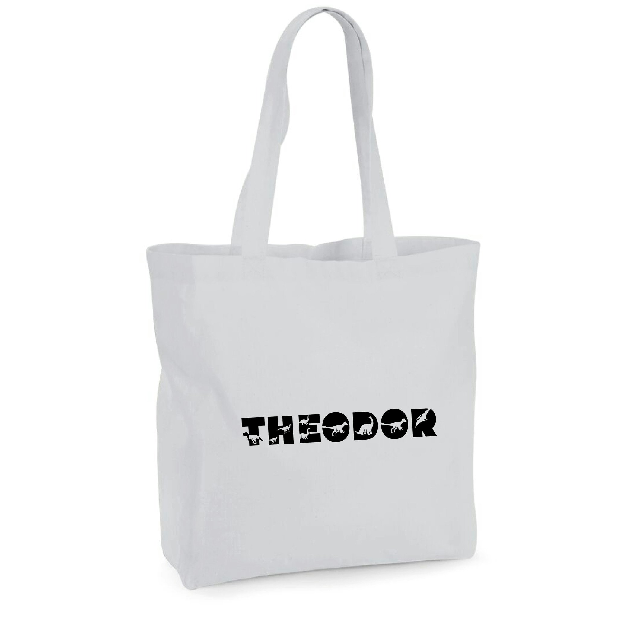 Tygkasse Dinosaurie text - Maxi bag