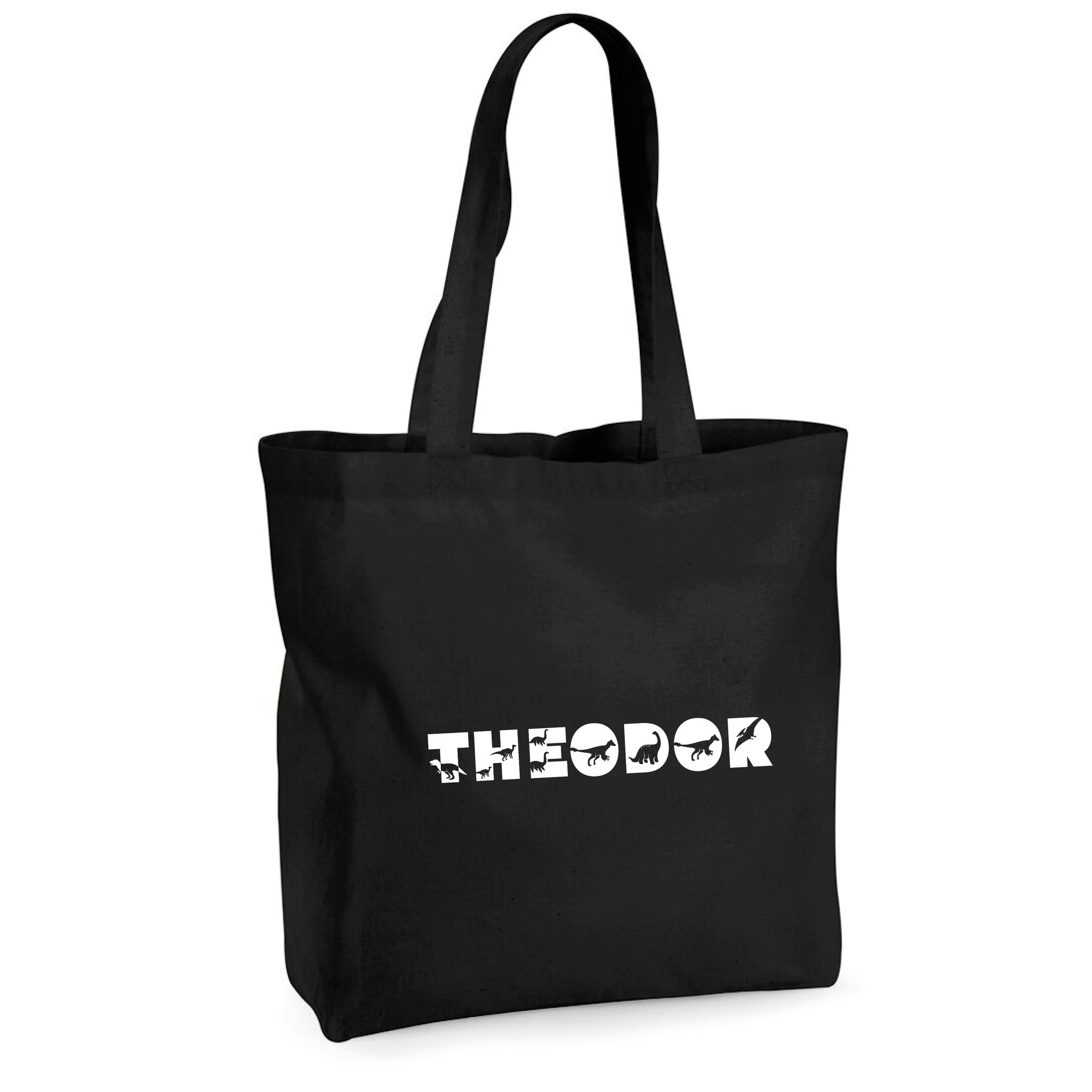 Tygkasse Dinosaurie text - Maxi bag