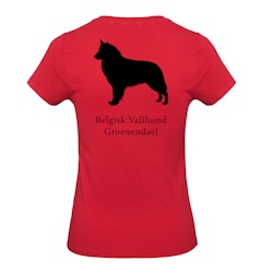 T-shirt Dam, Hundraser - Red