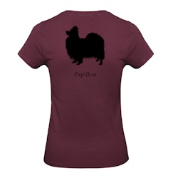 T-shirt Dam, Hundraser - Burgundy
