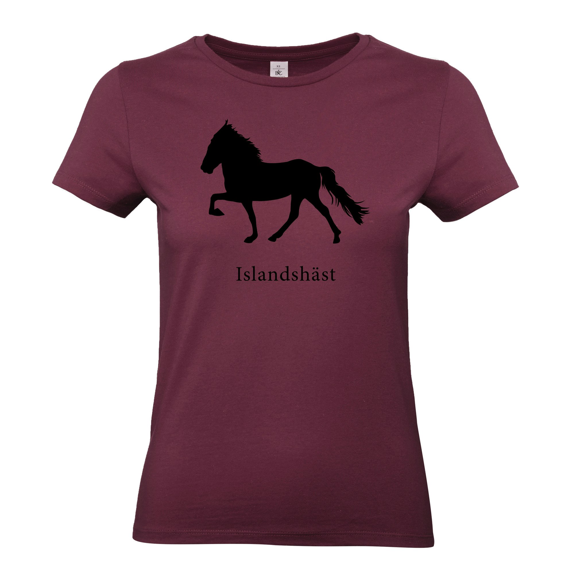 T-shirt Dam, Hästraser - Burgundy