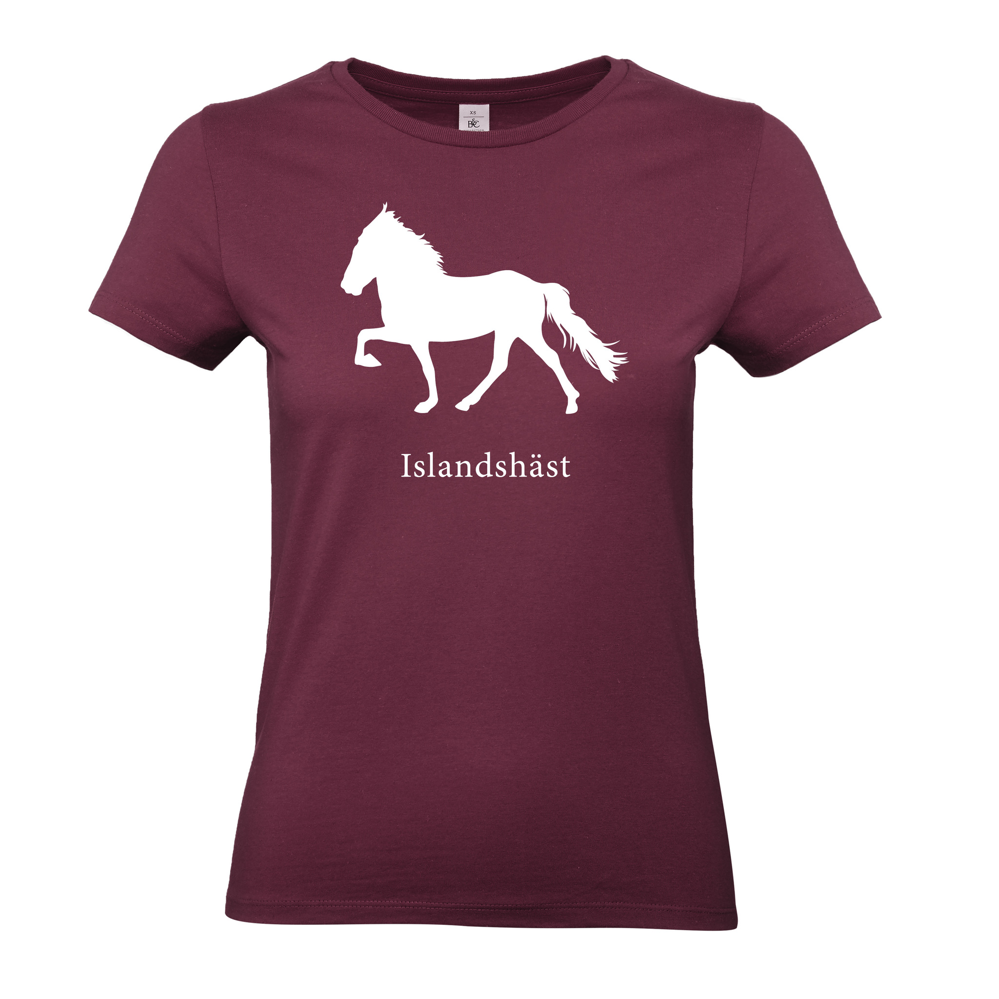 T-shirt Dam, Hästraser - Burgundy