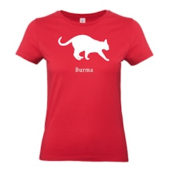 T-shirt Dam, Kattraser - Red