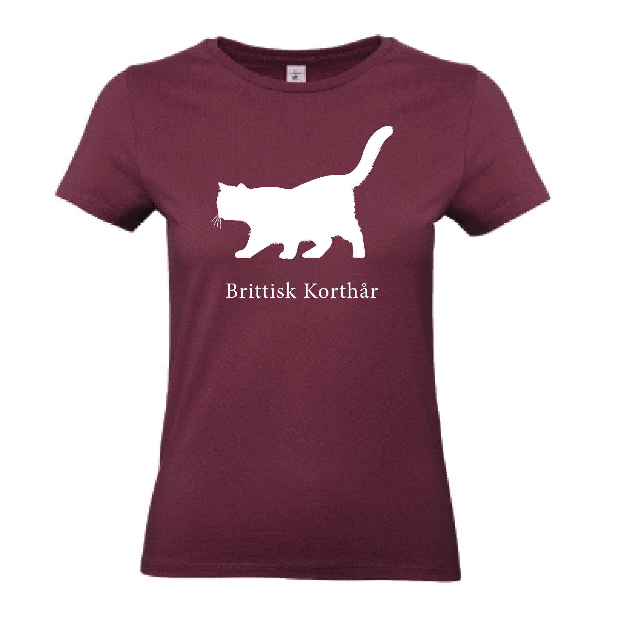 T-shirt Figursydd, Kattraser - Burgundy