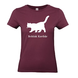 T-shirt Dam, Kattraser - Burgundy