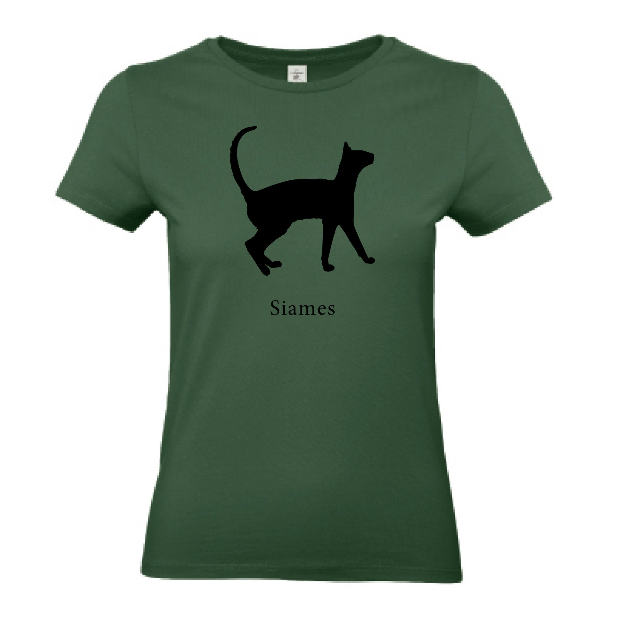 T-shirt Dam, Kattraser - Bottle Green