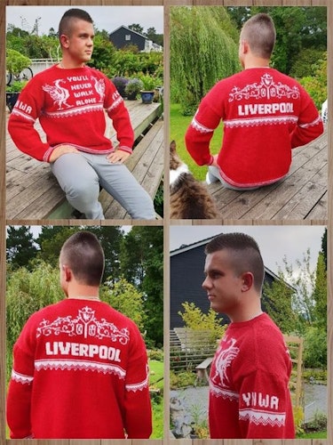 Mønster på genseren : Anfield gate