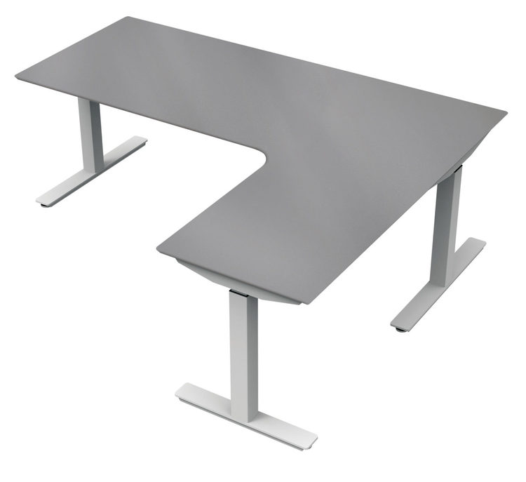 Montering av 3-pelare elektriskt skrivbord + bordsskiva