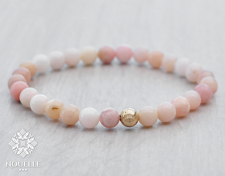 Nouelle Exclusive Armband Rosa Opal Guld